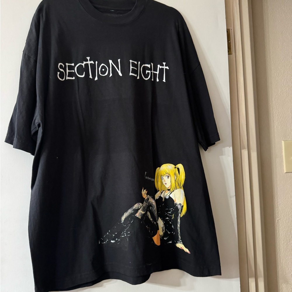 Black Section Eight Misa Death Note Graphic T-Shirt with Anime Design